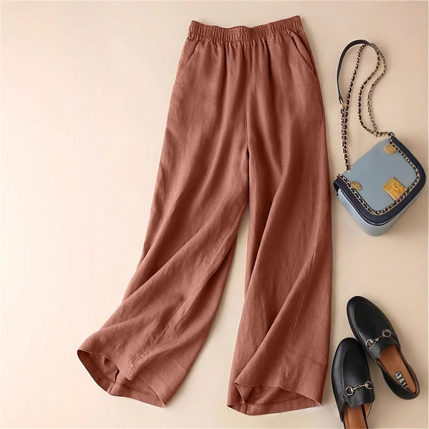 Damen Elegante Freizeithose mit elastischem Bund und seitlichen Taschen Nord Taschen