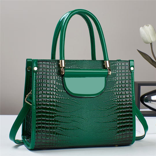 Damen Handtasche mit luxuriösem Krokodil-Look und abnehmbarem Schulterriemen Nord Taschen
