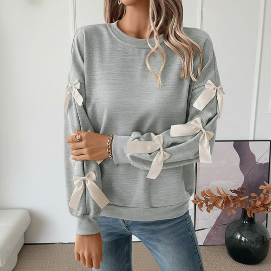 Damen Crop-Pullover mit Schleifen-Details Nord Taschen