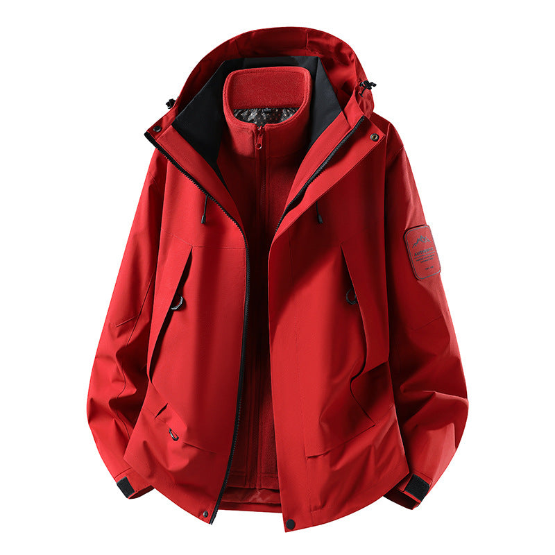 Unisex wasserfeste zweilagige Softshell-Regenjacke mit herausnehmbarem Fleecefutter und Kapuze Nord Taschen