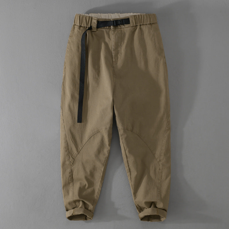 Herren Lässige Tapered‑Cargohose mit elastischem Bund und integriertem Webbing‑Gürtel Nord Taschen