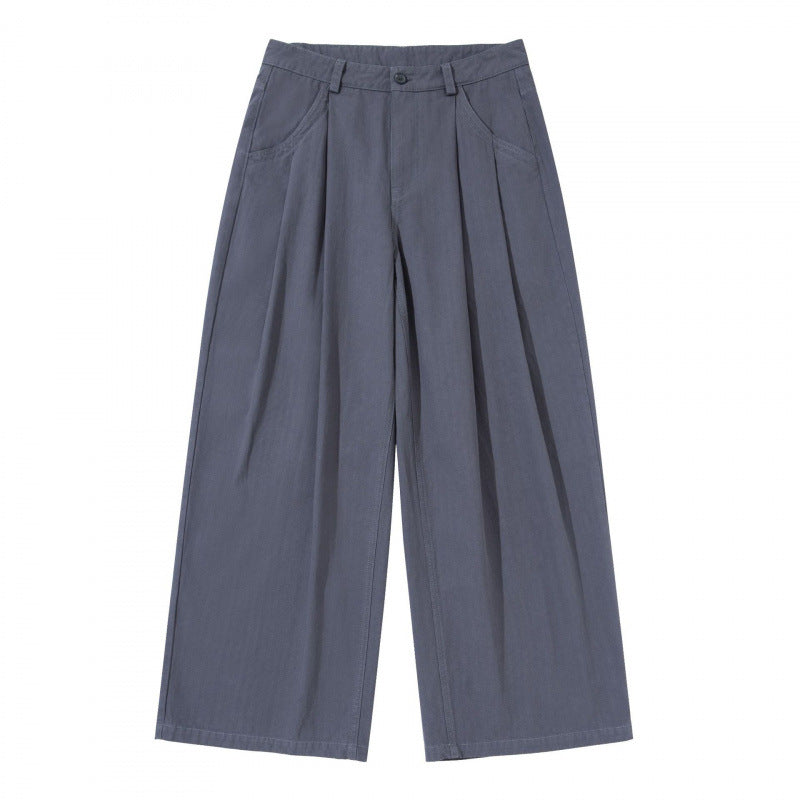 Damen Plissierte Bundfalten-Hose mit hohem Bund und weitem Bein Nord Taschen