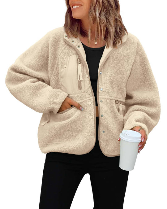 Damen kuschelige Fleecejacke mit praktischen Taschen Avellé
