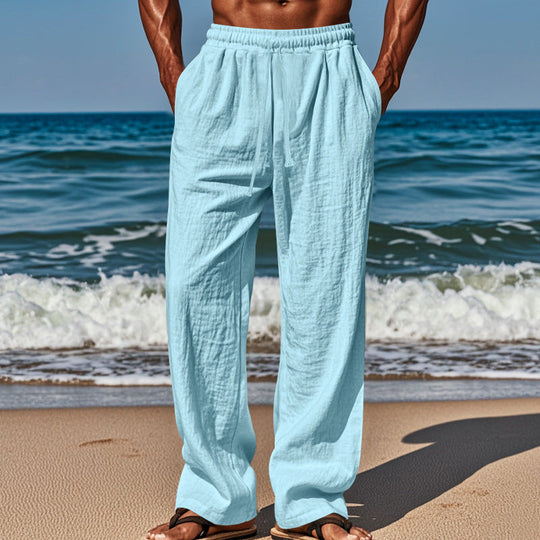 Herren luftige Sommer-Cargohose mit elastischem Bund und praktischen Seitentaschen