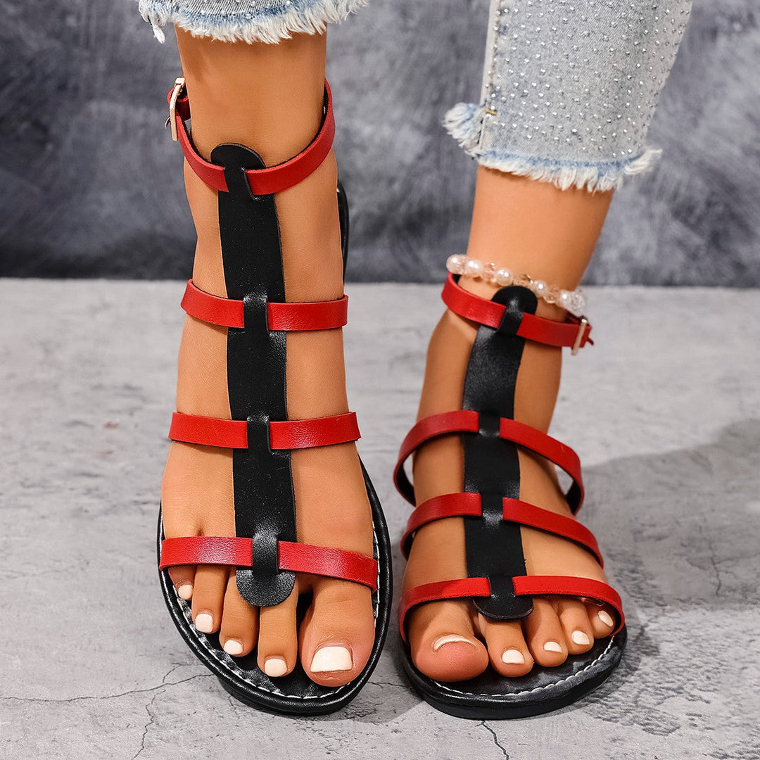 Damen Flauschige Riemchen-Sandalen mit komfortablem Fußbett und ergonomischem Design