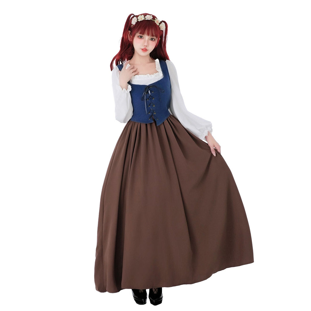 Damen Historisches Trachtenkleid mit stilvollem Korsett und fließendem Rock Nord Taschen