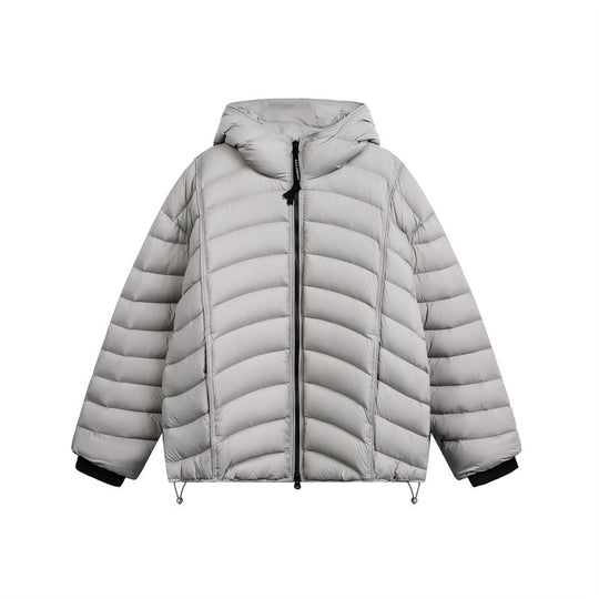 Damen Leichte Steppdaunenjacke mit Kapuze und verstellbarem Saum Nord Taschen