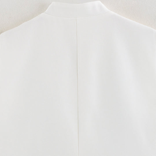 Damen Ärmellose Weste im Uniformstil mit Zierfroschverschlüssen und Stehkragen Nord Taschen