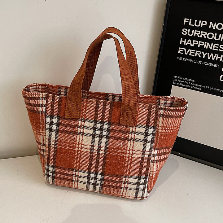 Damen Einkauftasche mit dezentem Karo-Design Nord Taschen