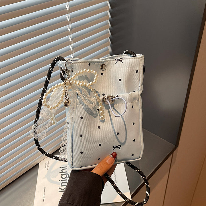 Damen praktische Mini-Umhängetasche mit Kordelzug Nord Taschen