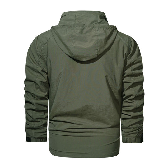 Herren Leichte Fieldjacke mit Kapuze, windabweisender Shell und Reißverschlusstaschen Nord Taschen