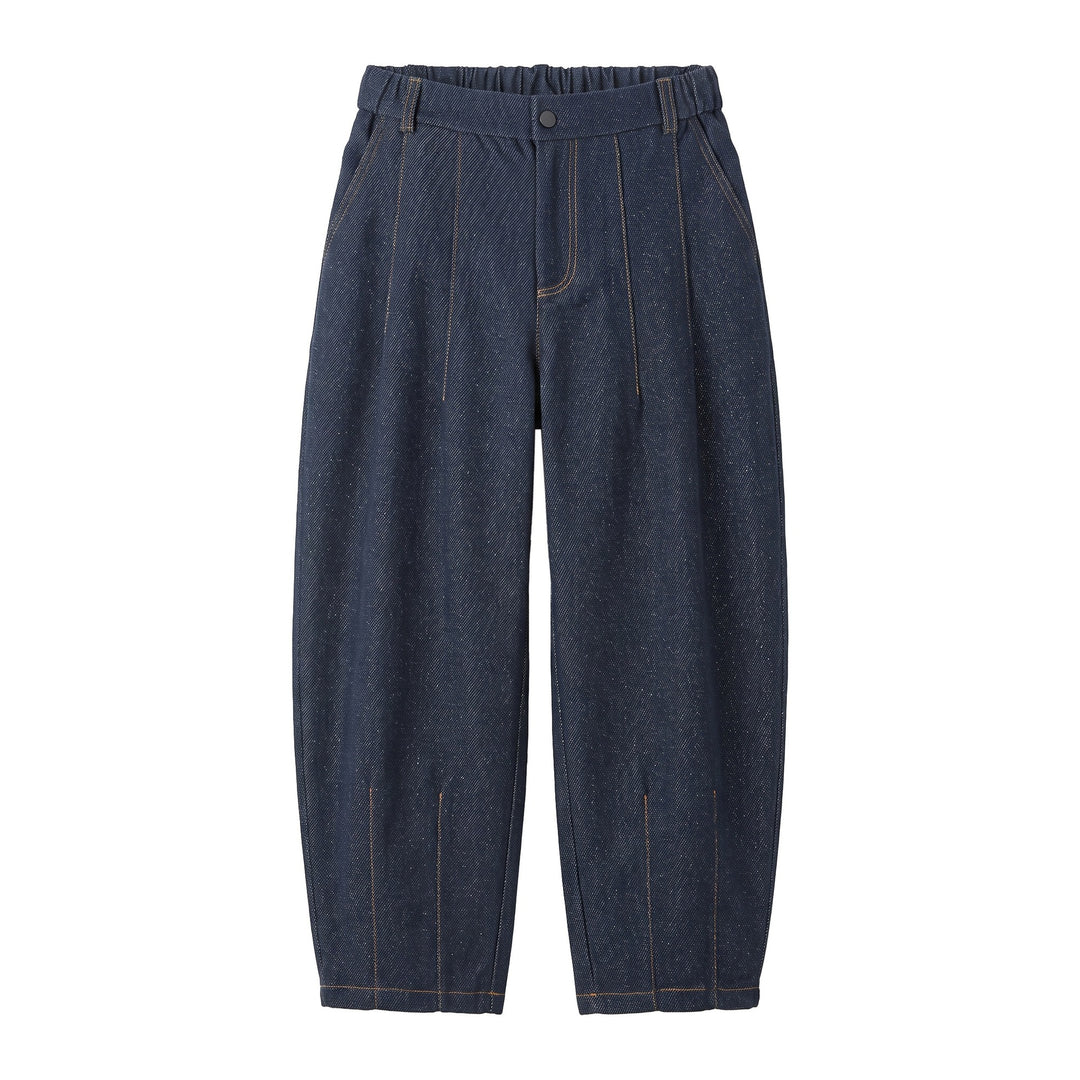 Damen Hochtaillierte weite Culotte-Hose mit Bügelfalte und elastischem Rückenteil Nord Taschen