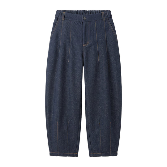 Damen Hochtaillierte weite Culotte-Hose mit Bügelfalte und elastischem Rückenteil Nord Taschen