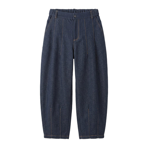 Damen Hochtaillierte weite Culotte-Hose mit Bügelfalte und elastischem Rückenteil Nord Taschen