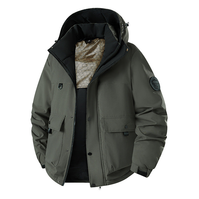 Herren Isolierter Urban-Parka mit Stehkragen und verdeckter Kapuze Nord Taschen