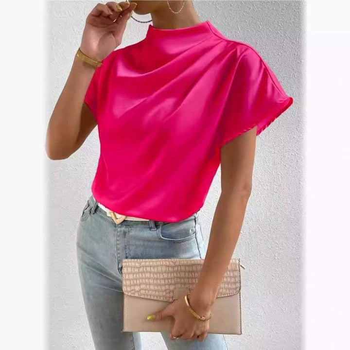 Damen ierte Bluse mit elegantem Stehkragen