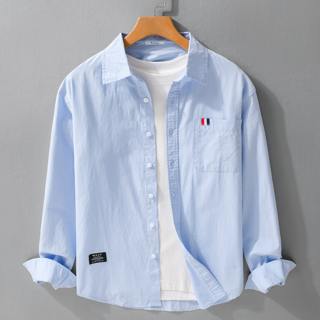 Herren Leichtes Baumwoll-Overshirt im Hemdjackenstil mit Brusttasche und Soft‑Touch Nord Taschen