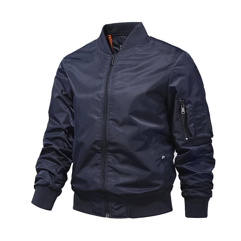 Herren leichte Nylon-Bomberjacke im Aviator-Utility-Stil mit Ärmeltasche Nord Taschen