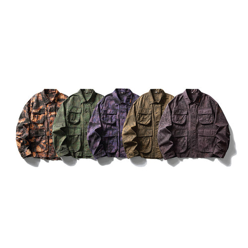 Herren Cargo-Overshirt im Utility-Stil mit Camouflage-Print und Mehrfachtaschen Nord Taschen