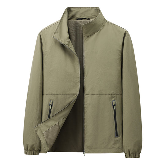 Herren Leichte Windbreaker-Outdoorjacke mit Stehkragen, Zweiwege-Reißverschluss und verdeckten Taschen Nord Taschen