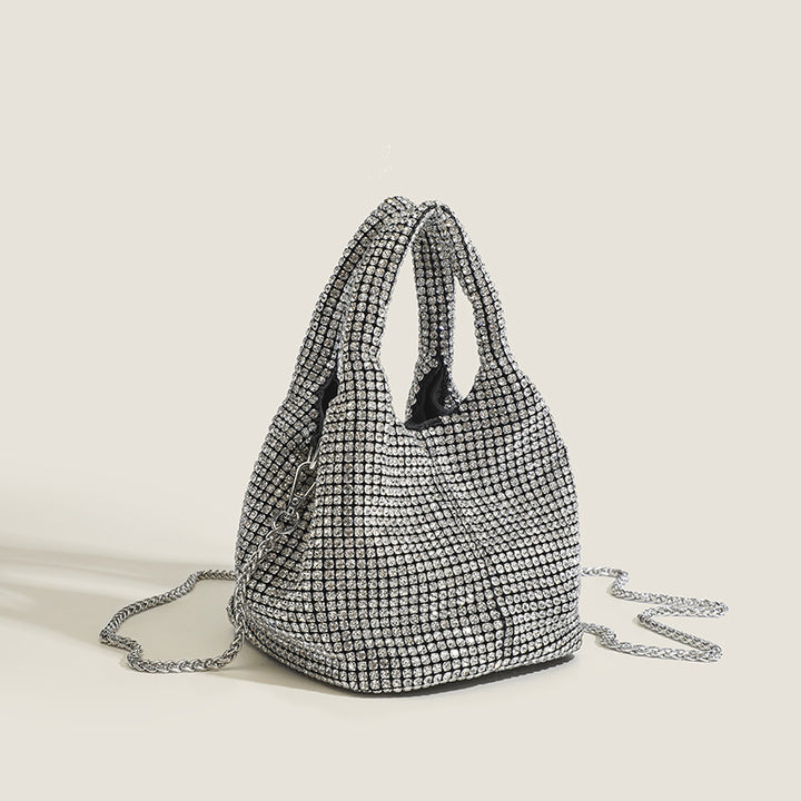 Damen Glamouröse Shopper-Tasche mit funkelndem Strass und modischem Kettenhenkel Nord Taschen