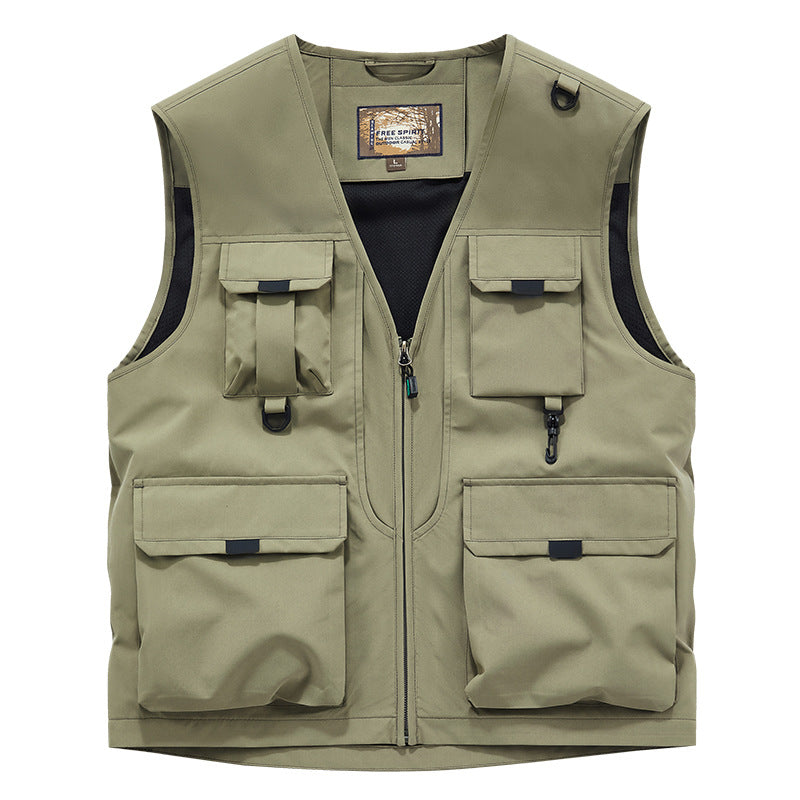 Herren Multifunktionale Utility-Weste mit Mehrfach‑Taschen und robustem Reißverschluss Nord Taschen
