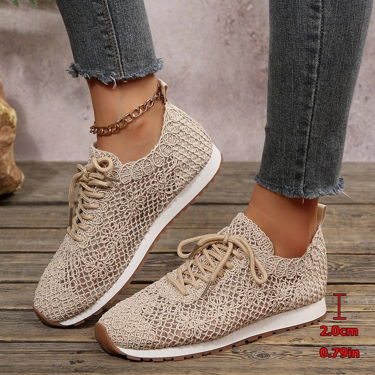 Damen  gestrickte Slip-On Plateau-Sneaker mit atmungsaktivem Obermaterial und gepolstertem Komfortfußbett Nord Taschen