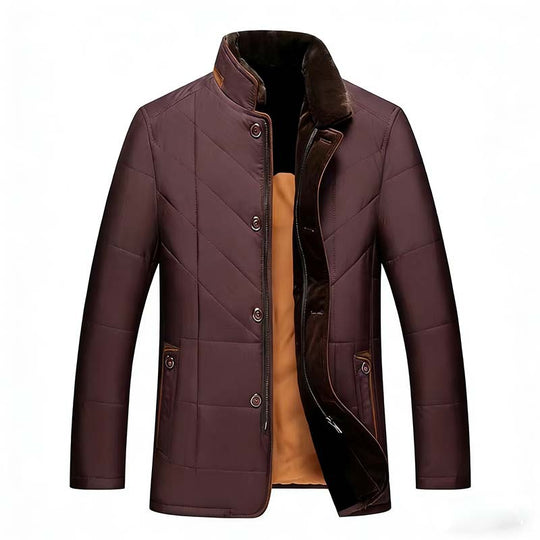 Herren Wattierte Steppjacke mit Stehkragen und Zwei-Wege‑Innenreißverschluss Nord Taschen