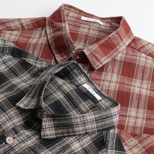 Herren Kariertes Flanell-Überhemd im Vintage‑Look mit aufgesetzter Brusttasche und legerer Passform Nord Taschen