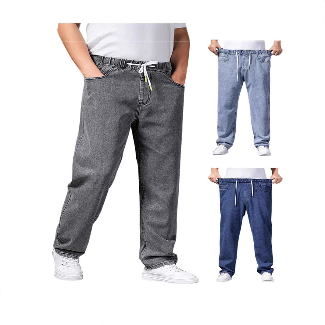 Herren weitenverstellbare Denim Jogginghose mit elastischem Bund und Kordelzug Nord Taschen