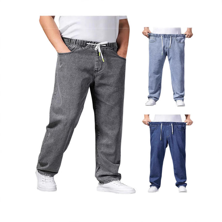 Herren weitenverstellbare Denim Jogginghose mit elastischem Bund und Kordelzug Nord Taschen