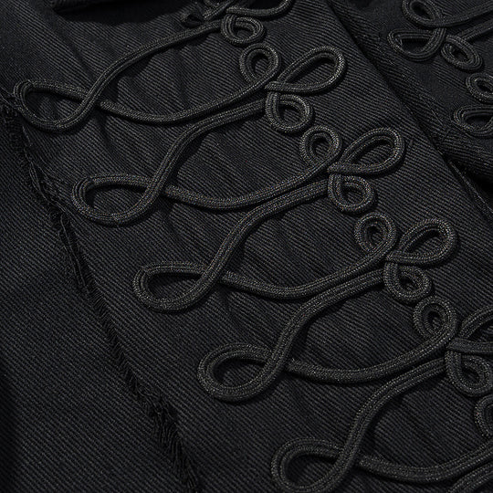 Damen Kurzjacke im Militärstil mit Zierkordeln und Fransen Nord Taschen