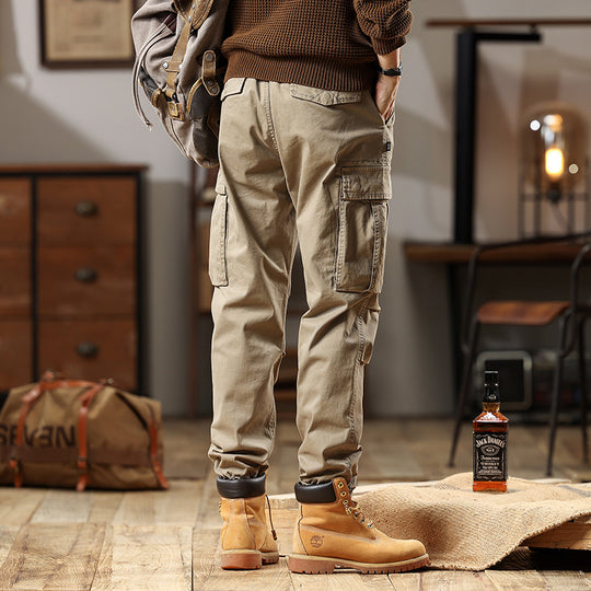 Herren Utility-Cargo-Hose mit verstellbarem Gürtelbund, Mehrfachtaschen und elastischem Saum Nord Taschen