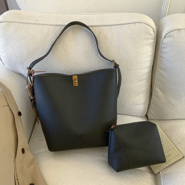 Damen hochwertige Schultertasche mit abnehmbarem Kosmetiktäschchen Nord Taschen