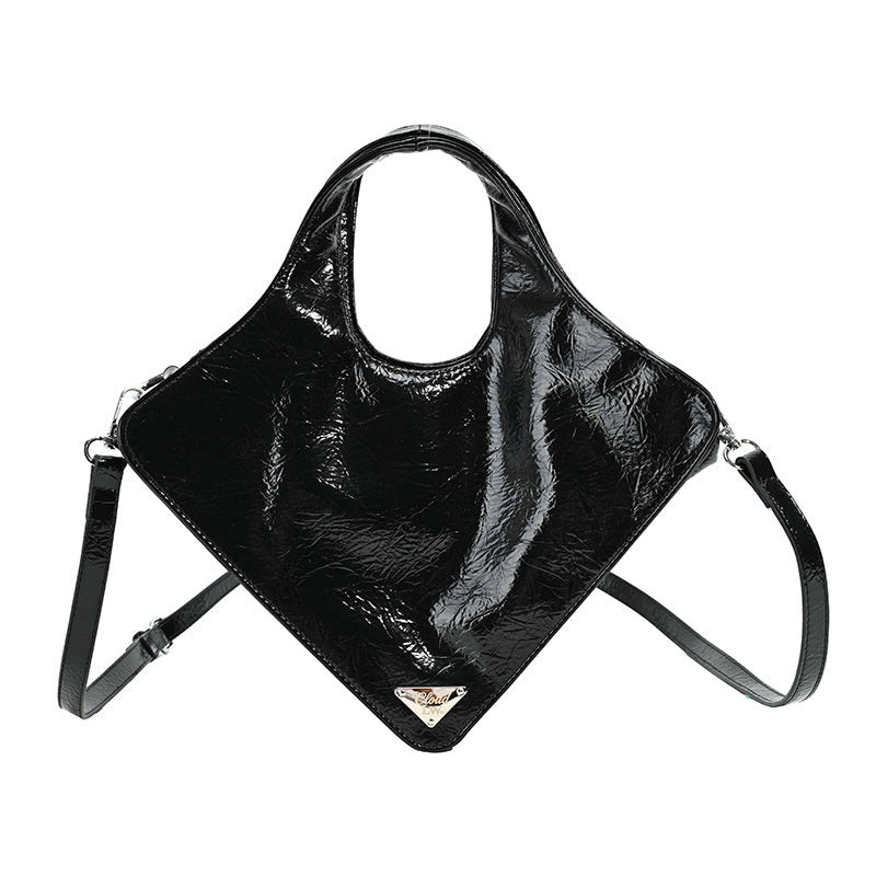 Damen stilvolle Handtasche aus glänzendem Kunstleder Nord Taschen