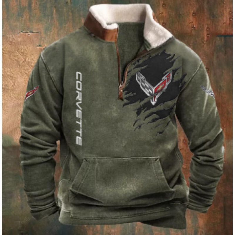 Herren Wärmender Fleece-Pullover mit Stehkragen Nord Taschen