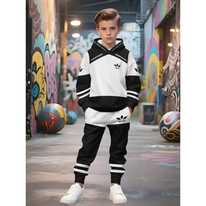 Unisex Kinder Jogginganzug mit Kapuzenpullover und detailreichem Auto-Print Nord Taschen
