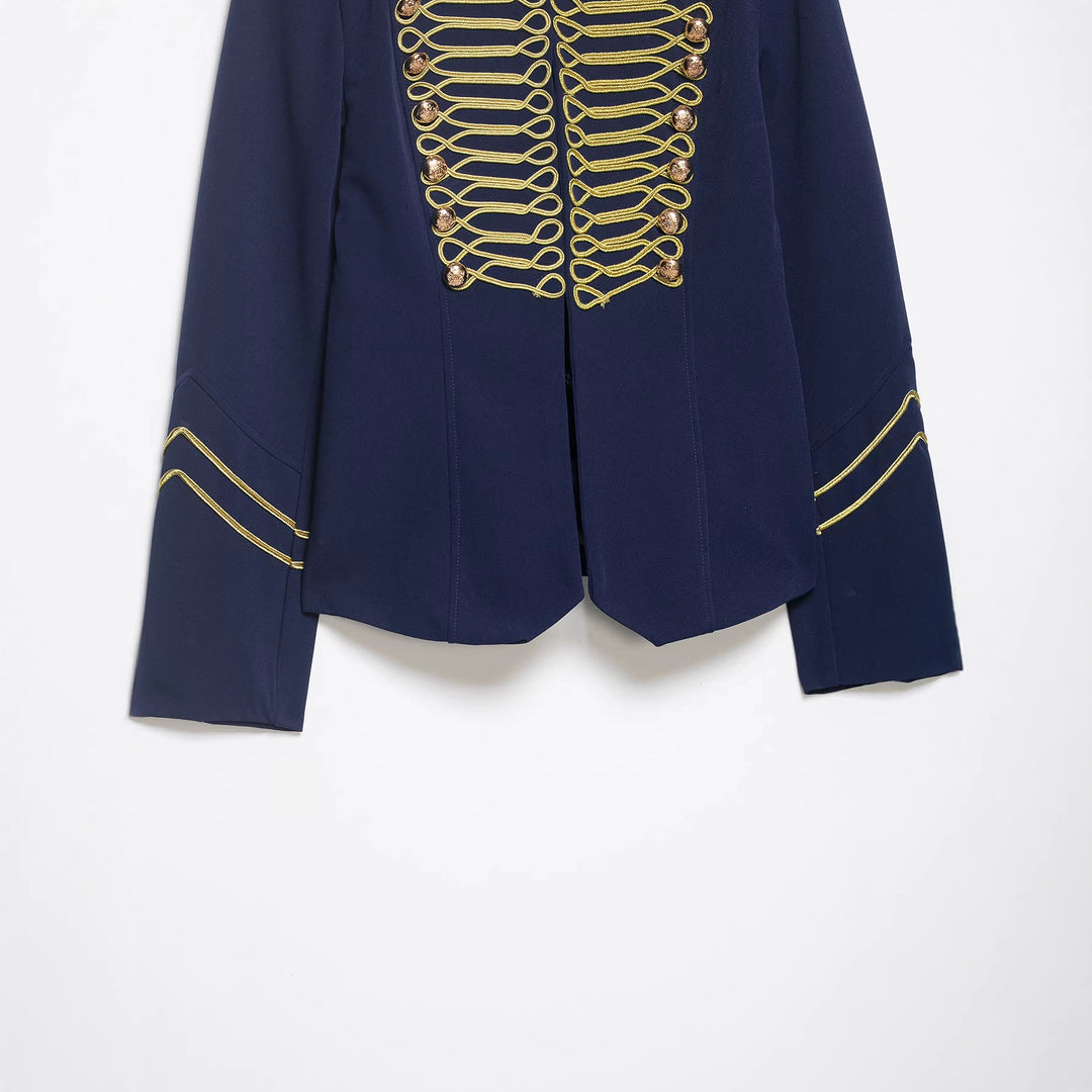 Damen Gala-Militärblazer im Parade‑Stil mit Kordelbesatz und Stehkragen Nord Taschen