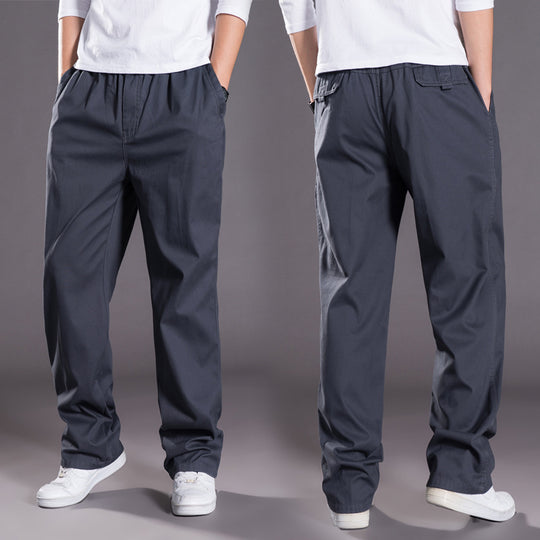 Herren Relaxed-Fit Freizeit-Chinohose mit elastischem Tunnelzug, vorgeformtem Bund und geradem Bein Nord Taschen