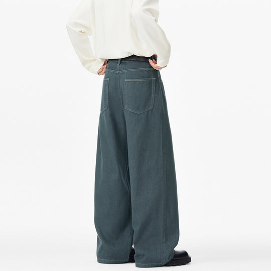 Herren Extraweite Denim-Baggyhose mit verlängertem Saum und tiefem Schritt Nord Taschen