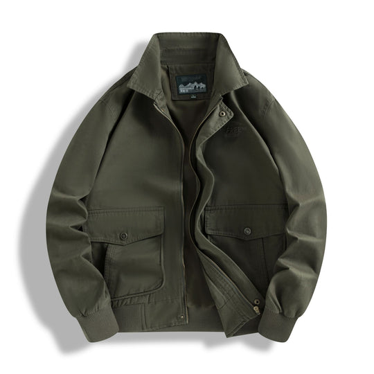 Herren Klassische Field-Bomberjacke mit Zwei-Wege-Reißverschluss und Klappentaschen Nord Taschen