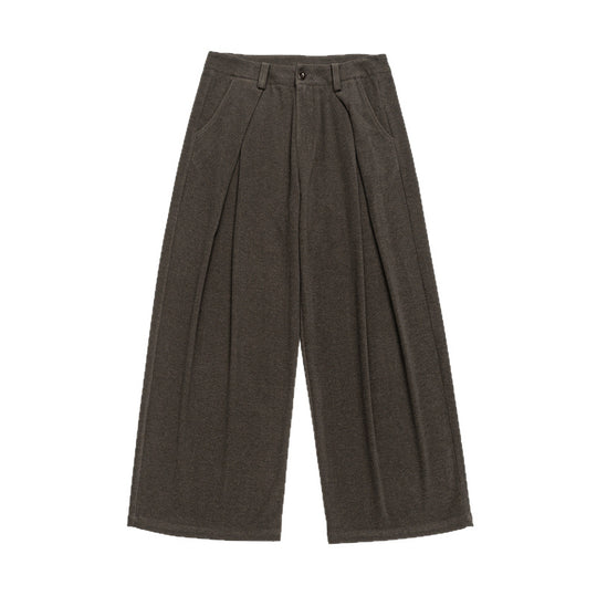 Damen Weite Culotte-Hose mit Bundfalten und hoher Taille Nord Taschen