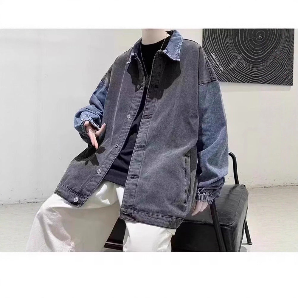 Herren Lässige Oversized Jeansjacke Nord Taschen