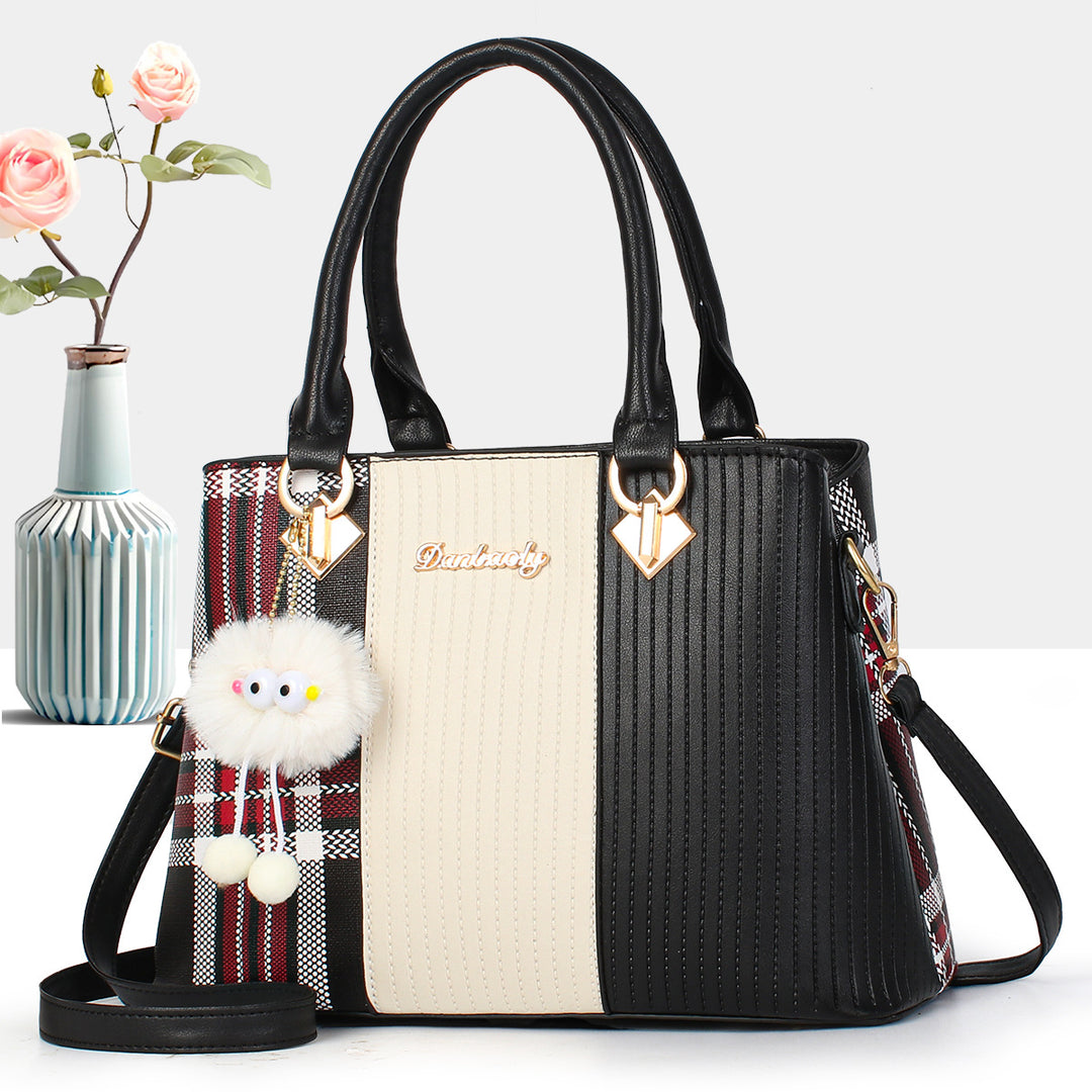 Damen modische Handtasche mit strukturiertem Design und abnehmbarem Anhänger Nord Taschen