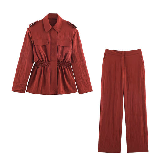 Damen Taillierte Fieldjacke mit Kordelzug und Schulterklappen Nord Taschen