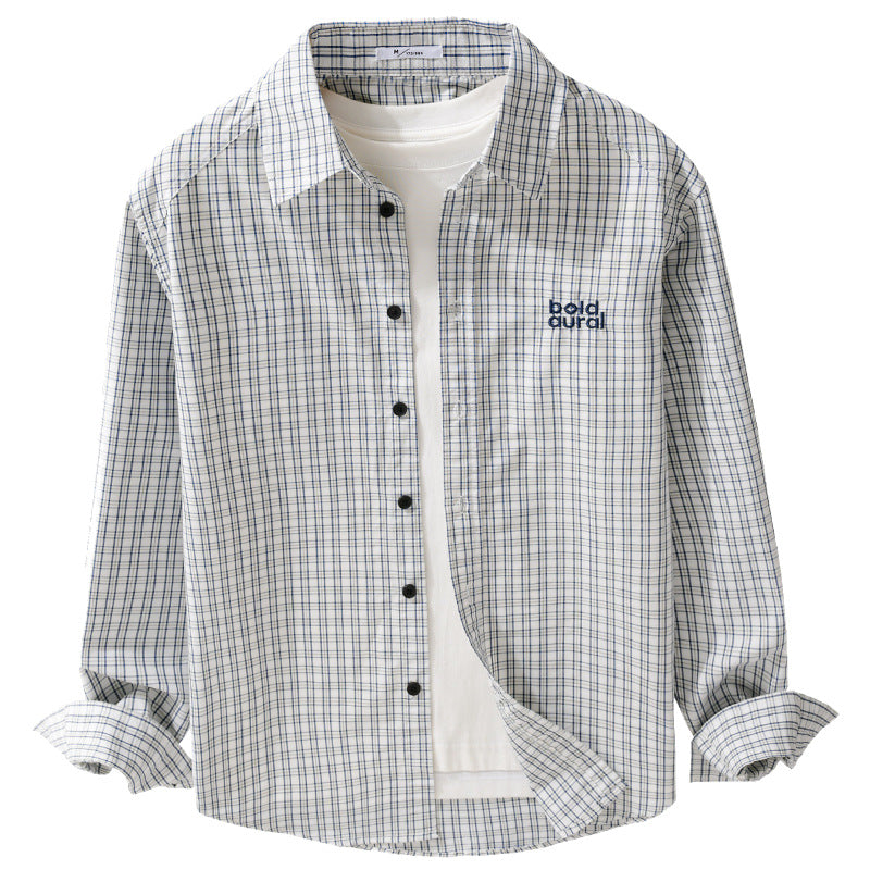 Herren Baumwoll-Overshirt mit feinem Gitterkaro und Kentkragen Nord Taschen