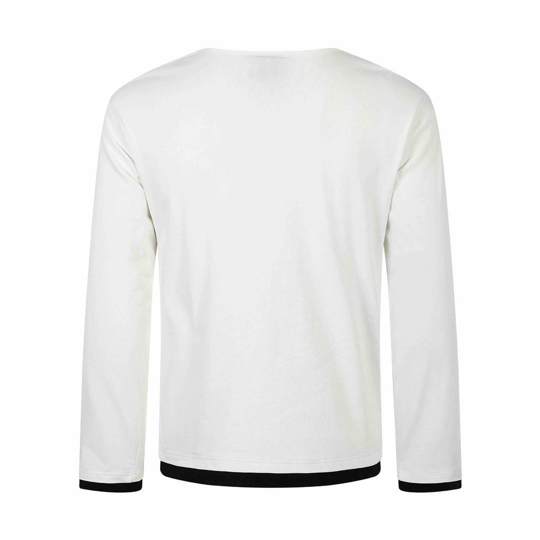 Damen Langarmshirt mit asymmetrischem Schlauchkragen und Grafik‑Music‑Print Nord Taschen