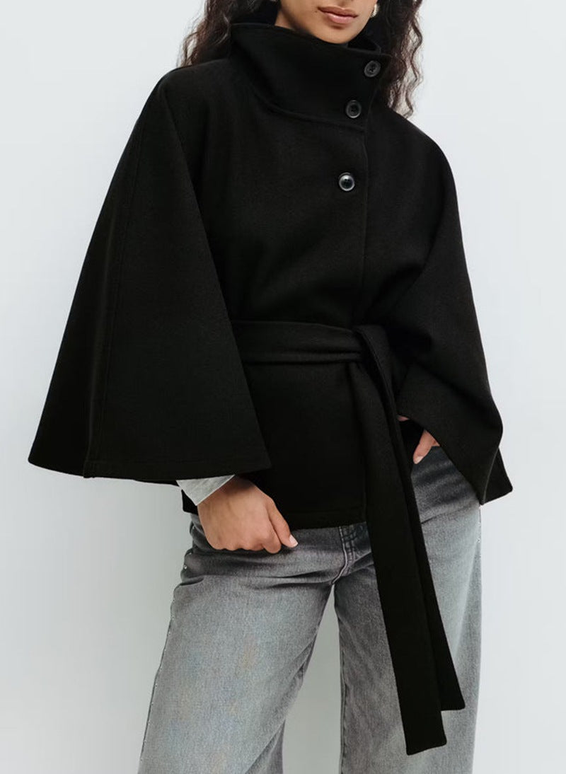 Damen Wickeljacke mit elegantem Stehkragen und weit geschnittenen Ärmeln Nord Taschen