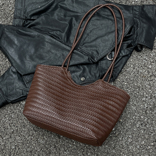 Damen Jute-Shopper-Tasche mit auffälligem Wabenmuster Nord Taschen