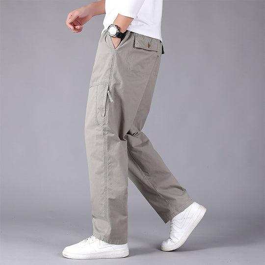 Herren Locker sitzende Cargo‑Hose mit elastischem Tunnelzugbund, Knieabnähern & Reißverschlusstaschen Nord Taschen